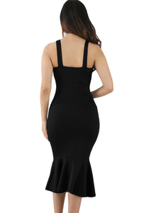 Sexy Black Elegant Mermaid Bodycon Dress