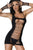 Sexy Black Exposed Shredded Panels Chemise Dress Lingerie