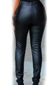 Sexy Black Faux-leather Cut-out Knee Legging