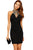 Sexy Black Flattering Mini Dress with High Neck