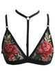 Sexy Black Floral Embroidery Choker Bralette