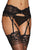 Sexy Black Floral Lace Holder Elastic Gater Belt