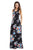 Sexy Black Floral Print Sleeveless Long Boho Dress