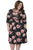 Sexy Black Floral Printing Plus Size Dress