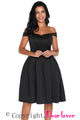 Sexy Black Foldover Off Shoulder Sweet Homecoming Dress