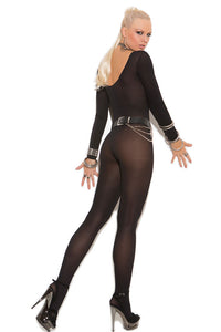 Sexy Black Foxy Babe Long Sleeve Bodystocking