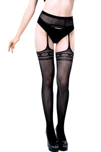 Sexy Black Heart Hollow Garter Style Pantyhose