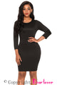 Sexy Black Hollow-out Back Long Sleeve Bodycon Dress