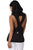 Sexy Black Hooded Cross Back Vest Top
