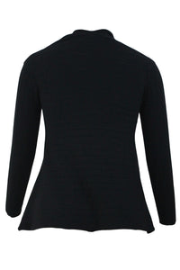 Sexy Black Irregular Hemline Cowl Neck Sweater