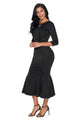 Sexy Black Keyhole Front Flounce Hem Vintage Dress