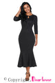 Sexy Black Keyhole Front Flounce Hem Vintage Dress