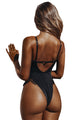 Sexy Black Lace Bust High Cut Bodysuit for Women