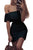 Sexy Black Lace Crochet Off Shoulder Scalloped Bodycon Dress