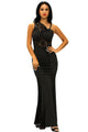 Sexy Black Lace Insert One Shoulder Evening Gown