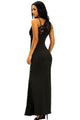 Sexy Black Lace Insert One Shoulder Evening Gown