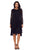 Sexy Black Lace Long Sleeve Double Layer Midi Dress