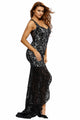 Sexy Black Lace Nude Illusion Fishtail Party Dress