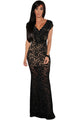Sexy Black Lace Nude Illusion Low Back Evening Dress