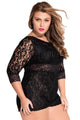 Sexy Black Lace Overlay Off-shoulder Romper