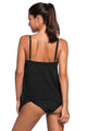 Sexy Black Lace Overlay Spaghetti Straps Tankini Swimsuit
