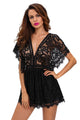 Sexy Black Lace Sheer Top Romper
