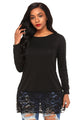 Sexy Black Lace Trim Oversize Hoodie
