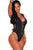 Sexy Black Lace up High Cut Bodysuit