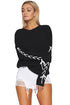 Sexy Black Lace up Sleeve Sweater