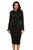 Sexy Black Lapel Neck Bodycon Formal Office Dress Pencil Dress