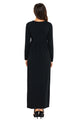 Sexy Black Long Sleeve High Waist Maxi Jersey Dress