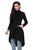 Sexy Black Long Sleeve Pocket High Low Tunic