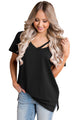 Sexy Black Loose Fit Basic T-Shirt