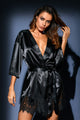 Sexy Black Luxurious Satin Robe Nightwear