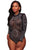 Sexy Black Mesh Rhinestone Embellished Bodysuit