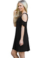 Sexy Black Naughty Cute Cold Shoulder Short Dress