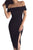 Sexy Black Off Shoulder Side Slit Bodycon Dress