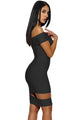 Sexy Black Off The Shoulder Cut Out Bandage Dress