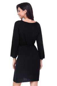 Sexy Black Off The Shoulder Knit Sweater Dress