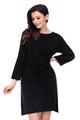 Sexy Black Off The Shoulder Knit Sweater Dress