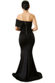 Sexy Black Off The Shoulder One Sleeve Slit Maxi Party Prom Dress