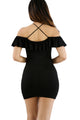 Sexy Black Off The Shoulder Ruffle Mini Dress