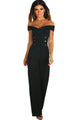 Sexy Black Off The Shoulder Wide Leg Jumpsuit