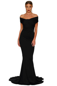 Sexy Black Off-shoulder Mermaid Wedding Party Gown