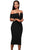 Sexy Black Off-the-shoulder Midi Dress