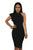 Sexy Black One Shoulder Ruffle Sleeve Midi Dress