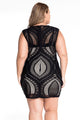 Sexy Black Optical Lace Nude Illusion Sleeveless Bodycon Dress