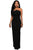 Sexy Black Origami Top Strapless Maxi Dress
