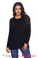 Sexy Black Oversize Fit Pocket Sweater Tunic