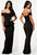 Sexy Black Peplum Maxi Dress With Drop shoulder